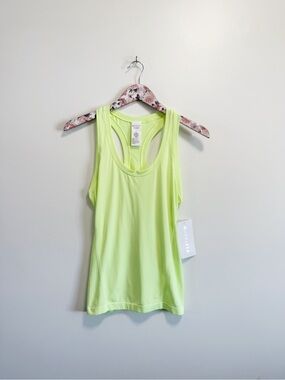 NEW ATHLETA Momentum Seamless Racerback Tank Top S Yellow Chartreuse